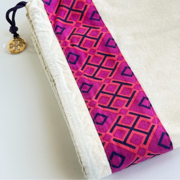Tory Burch New Large Dust Bag Pink Logo Preppy Accessories Shoes Purse Boots - Picture 11 of 11